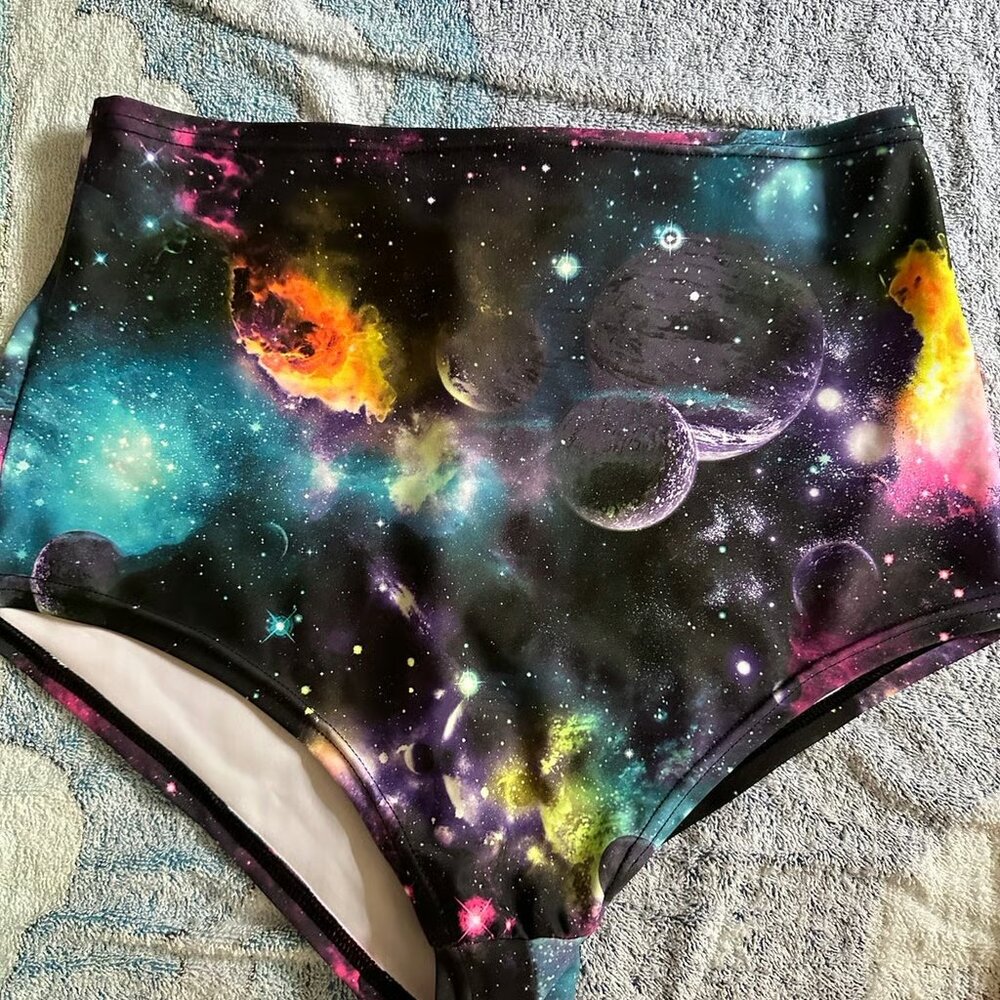 High-Waist Galaxy Print Women’s Shorts